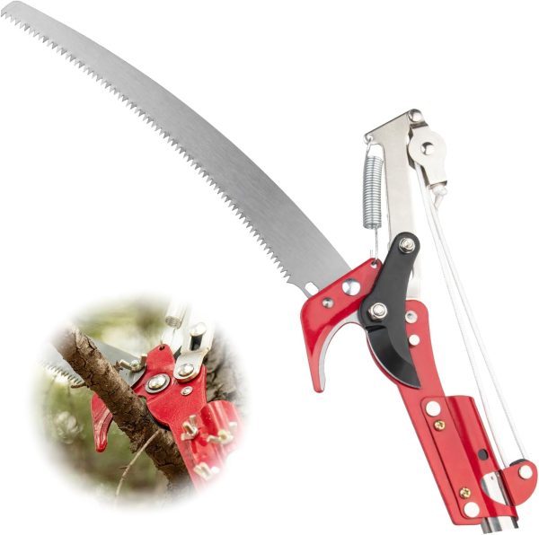 Generic High Branch Shears + Handle Red Alloy Steel-0