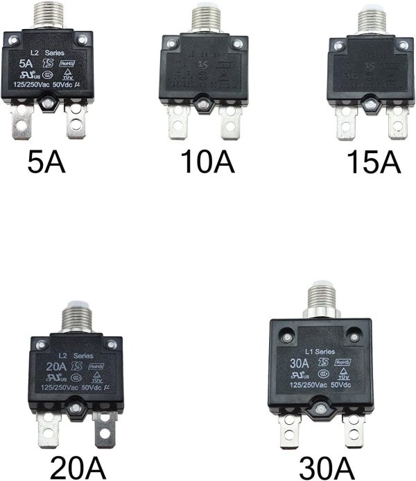 T Tocas 30A Circuit Breaker Push Button Plug In-1