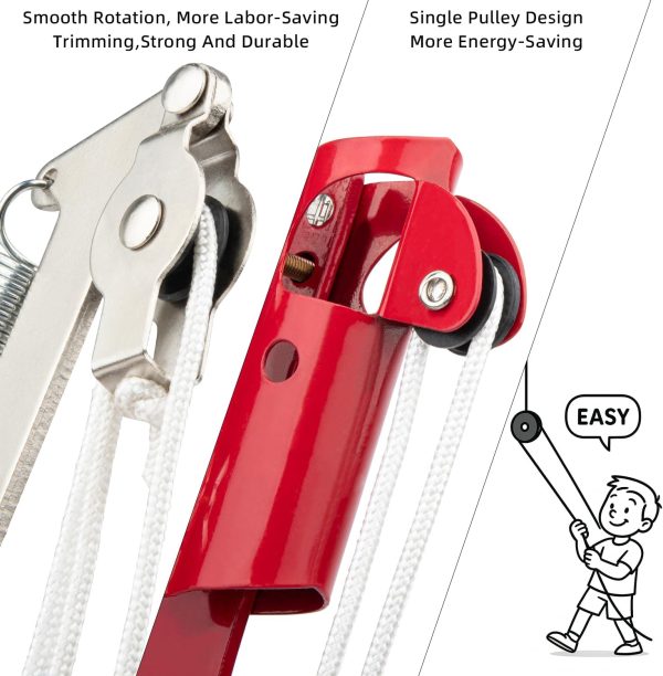 Generic High Branch Shears + Handle Red Alloy Steel-2