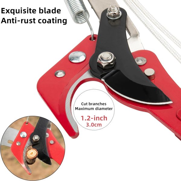Generic High Branch Shears + Handle Red Alloy Steel-3