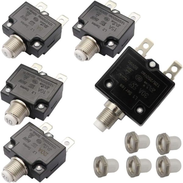 T Tocas 30A Circuit Breaker Push Button Plug In-0