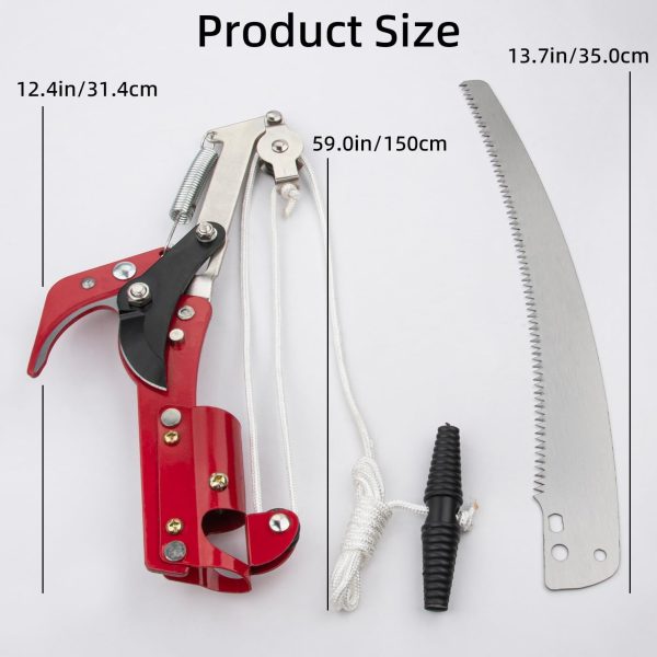 Generic High Branch Shears + Handle Red Alloy Steel-1